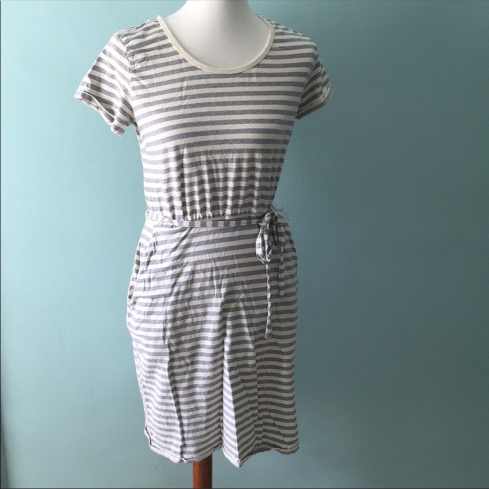 PACT Striped short sleeve t-shirt dress